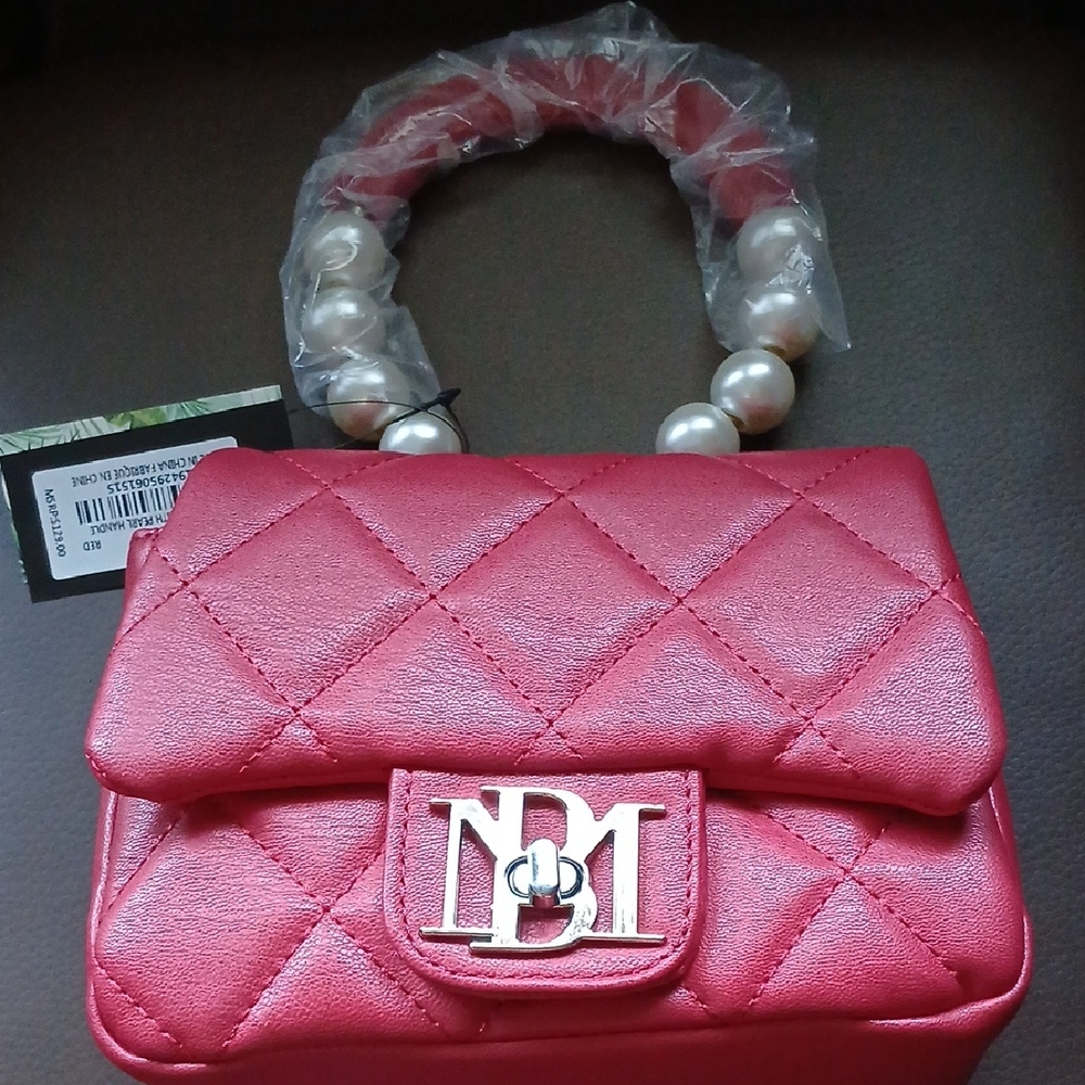 Badgley Mischka Red Quilted Mini Bag